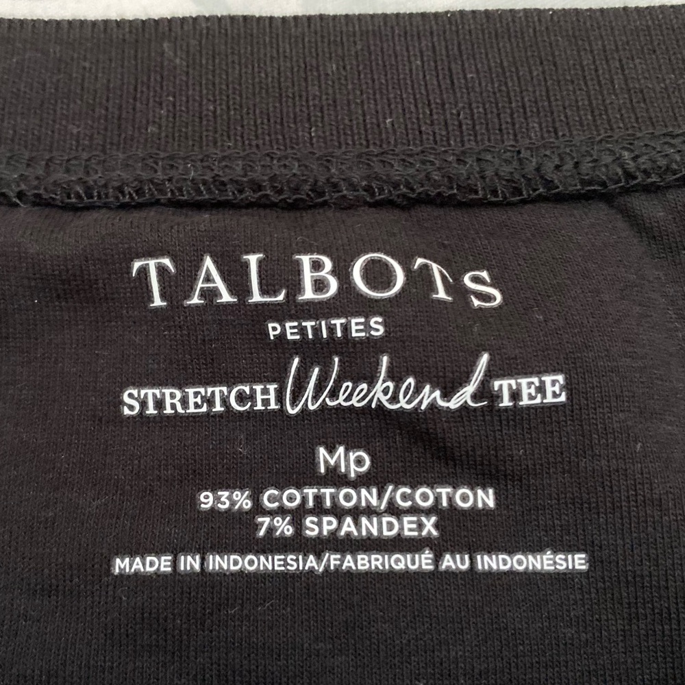 Talbots Size MP Black Basic Tee - image 5